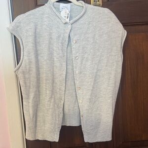 Heather Gray Sleeveless Cardigan
